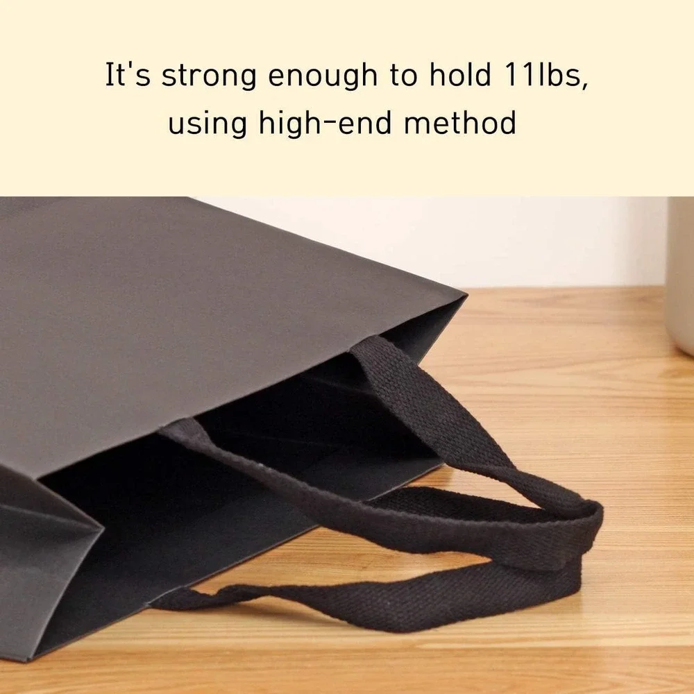 Paperist 6 Pack Large‎ Black Kraft Gift Bags 21.7x15.7x6.1
